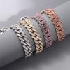 Punk Miami Cuban Link Anklets For Women Men Trendy Chunky Metal Cuban Chain Baguette Anklet Bracelet Shiny Crystal Rock Jewelry
