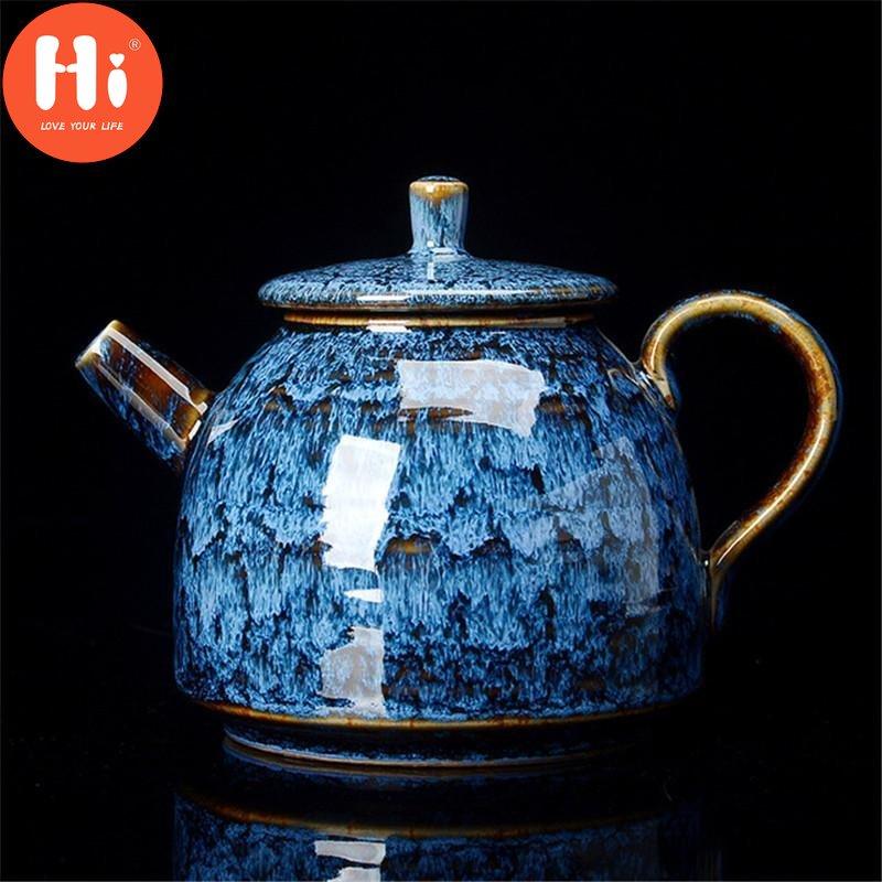 Hi 300ML Ceramic Kiln Change Teapot Portable Household Kung Fu Kettle Tea Set Creative Porcelain Tea Pot Traditional Chinese Teaware