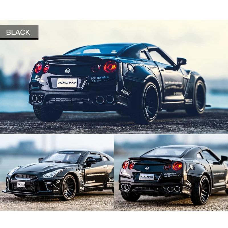 1/32 Nissan Skyline Ares GTR R34 R35 Alloy Sports Car Model Diecast Metal Toy Vehicles Car Model Simulation Collection Kids Gift