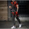 3D Print Stripe Long Sleeve Man’s Suit T-Shirt 2 Piece Set Streetwear Casual Tracksuit Male Oversized Tops Basketball Sweatpant