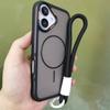 Роскошный матовый полупрозрачный чехол со шнурком Magsafe для iPhone 16e 16 12 13 14 11 15 Pro Max Plus Магнитный чехол для беспроводной зарядки