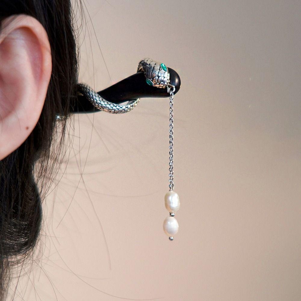 Chinese Style Hanfu Hairpin Hair Sticks for Buns Snake Tassel Hair Stick For Girl