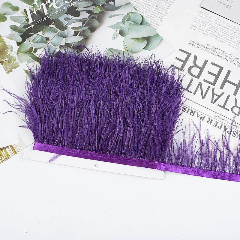 8-10Cm Ostrich Feather Wedding Dress Diy Performance Clothing Accessories Feather Tassel Including Webbing