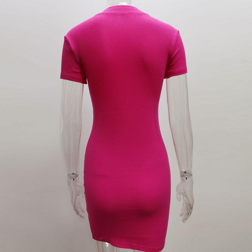 Платье с высоким воротом и короткими рукавами, женское платье на молнии