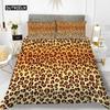 Leopard Print Duvet Cover Set Queen Size Girl Colorful Cheetah Print Bedding Set Polyester Wild Animal Theme Comforter Cover Set