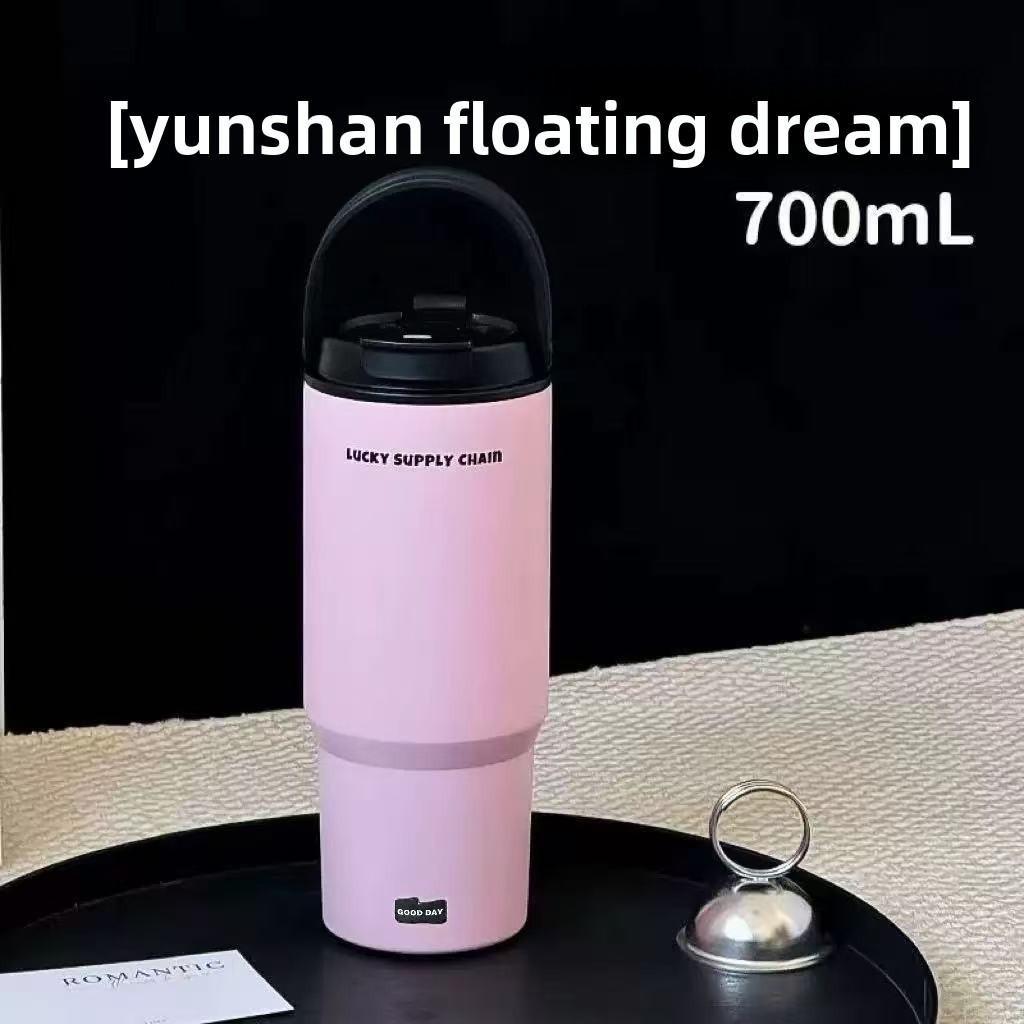 Water Cup Handle Lilang Double Walled Vacuum Thermos With Reusable Straw For Outdoor Use
