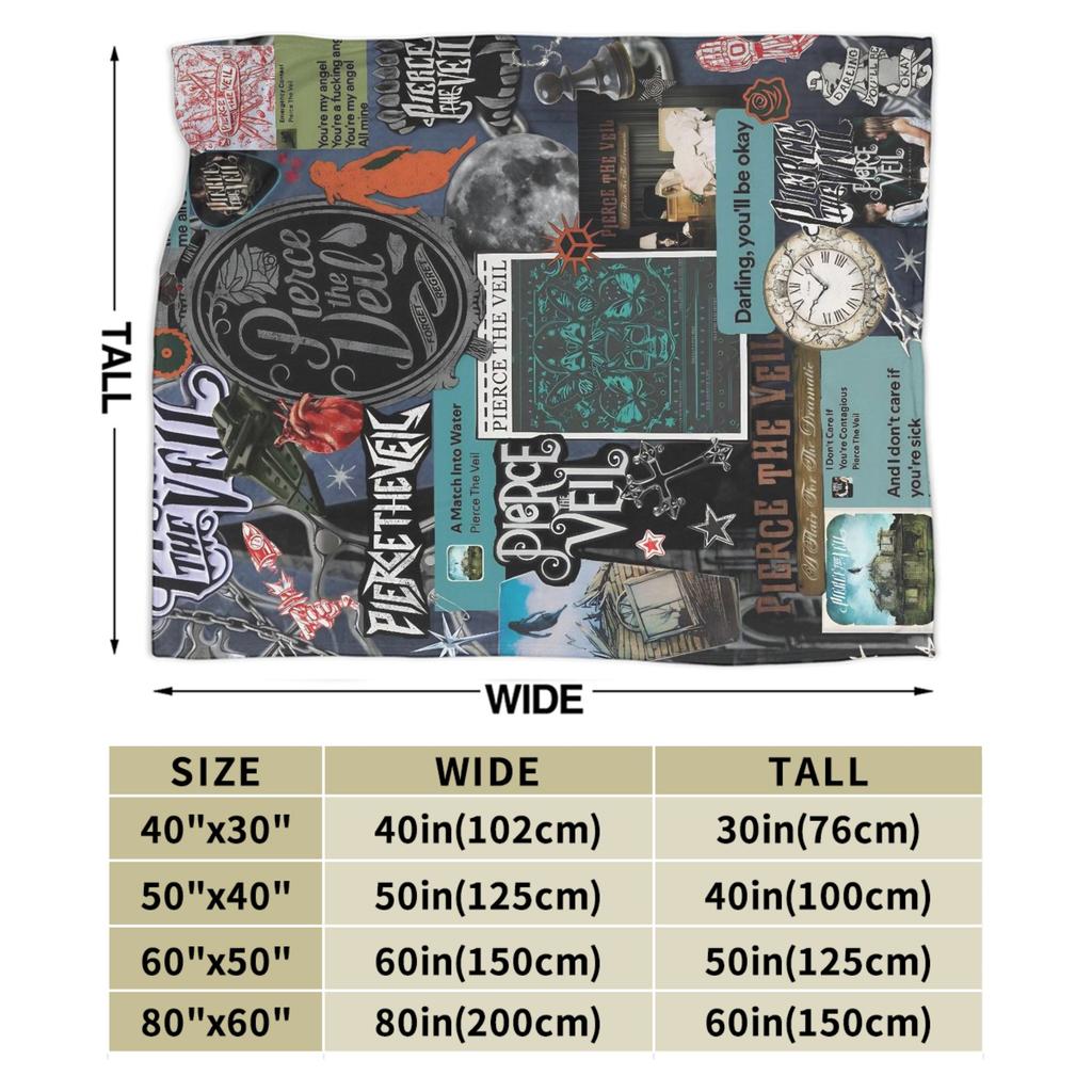 Pierce the Veils Blanket Quality Warm Soft Bedding Throws Winter Travel Outdoor Funny Bedspread