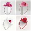 Sequins Pink Cowboy Hat Headband Plastic Shining Lip Print Hairband  Party