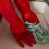 1 Pair Dishwashing Gloves Waterproof Stain-Resistant Non-Slip Design Easy To Clean Heat-Insulated Gloves Kitchen Cleaning Tool