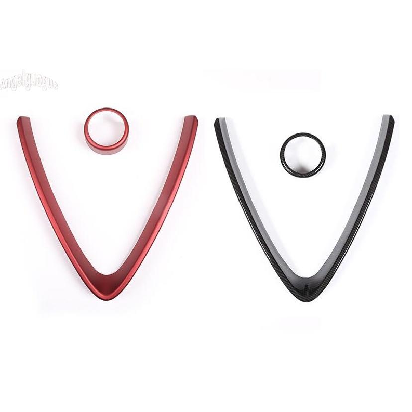 Для Alfa Romeo Giulia красные или карбоновые стильные решетки на голову автомобиля, V-образная рамка, декоративная отделка, наклейка с логотипом, Стайлинг