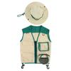 Children Outdoor Adventure Vest Hat Set Kid Washable Exploration Costume for Cosplay Camping