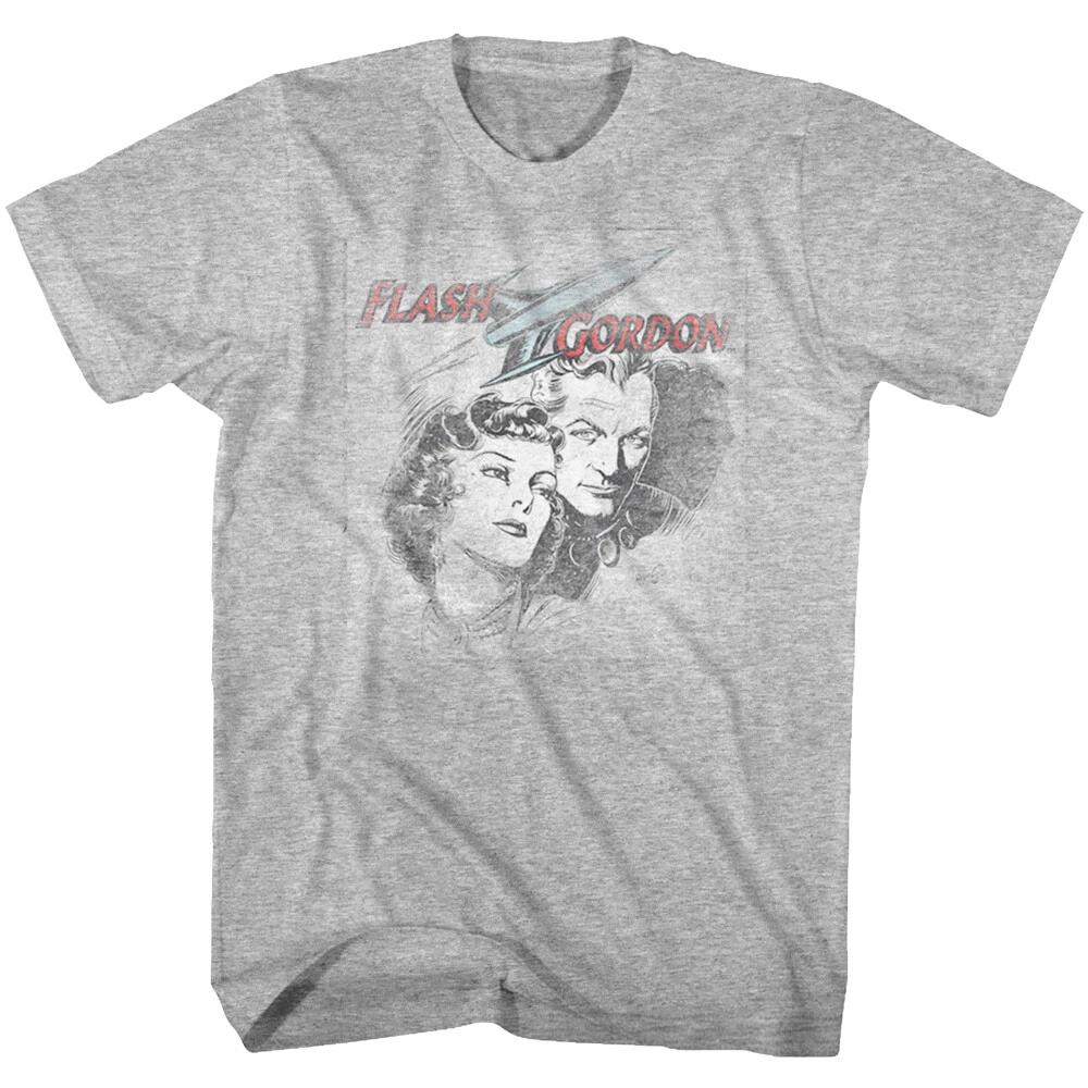 Flash Gordon Classic 80's Movie Flash & Princess Aura Bust Men's T Shirt