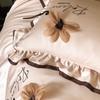 Retro Princess Cotton Lace Duvet Set - All-Season Bedding, 4-Piece