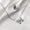 Подвеска в виде бабочки из стерлингового серебра 925 пробы, тайское серебряное ожерелье для женщин, цепочка на ключицу, два дизайна ювелирных изделий S-N649