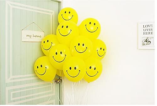 12 дюймов желтые шары с улыбкой украшения для дня рождения шары с принтом улыбки 25 штук