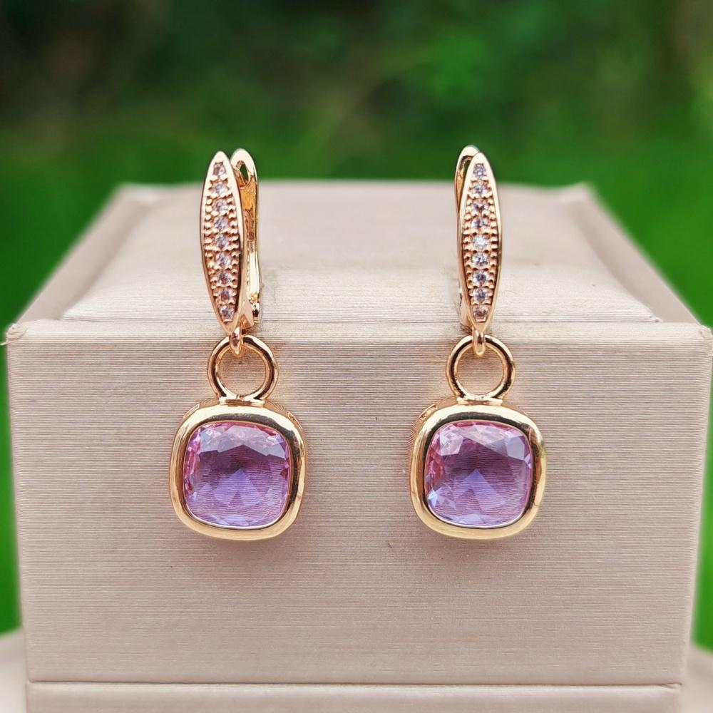 1 пара модных 5-цветных квадратных висячих сережек для женщин с кубическим цирконием, украшения на каждый день, аксессуары для вечеринок