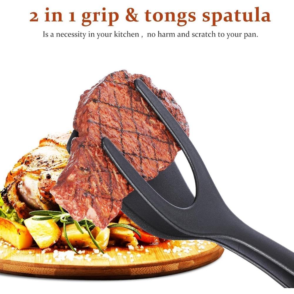 Щипцы-лопатки 2 в 1 Grip and Flip для яиц, щипцы для рыбы, блинов, тостов, омлетов, лопатка для мяса, кухонные щипцы, лопатка для приготовления пищи, инструмент для выпечки