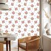 Wallpaper Small Flowers White and Orange for Living Room and Bedroom 50x1000