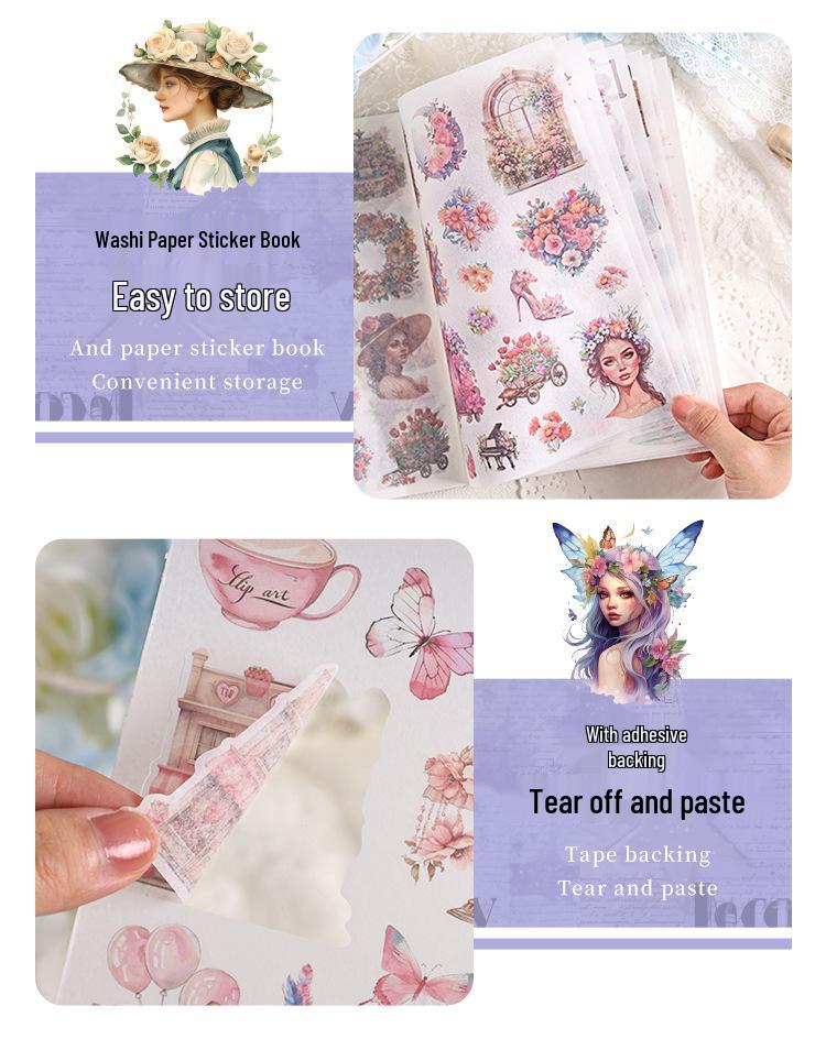 Книга стикеров Yue Zhen Retro Journey с вырезкой для DIY-журналов