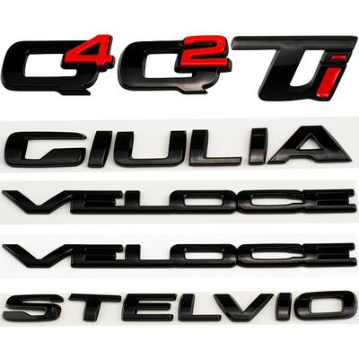 Q2 Q4 GIULIA VELOCE STELVIO Ti значок глянцевый черный автомобильные наклейки для refir задний багажник автомобильные аксессуары наклейка на багажник логотип
