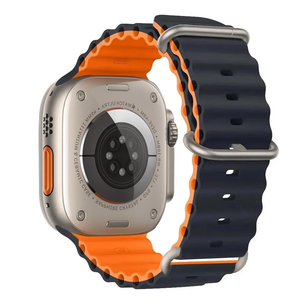 Ocean Strap for apple watch Band 49mm 44mm 40mm 45mm 41mm 46mm silicone bracelet correa iWatch series 7 6 5 3 se 8 9 10 ultra 2