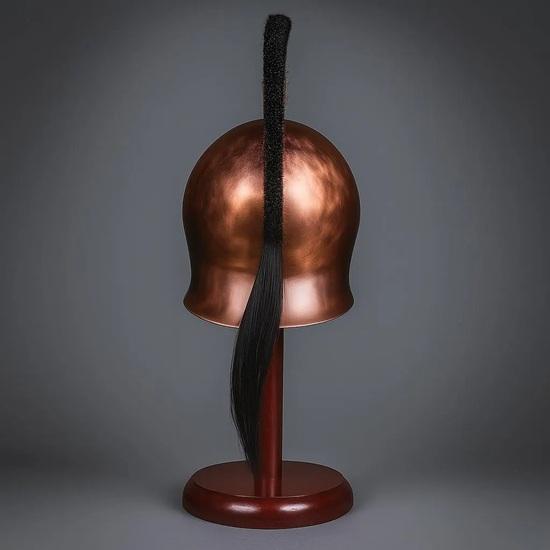 Коринфский шлем с подставкой Древнегреческие доспехи воина для косплея, LARP, декора Коллекционные ручной работы Бронзовая реплика