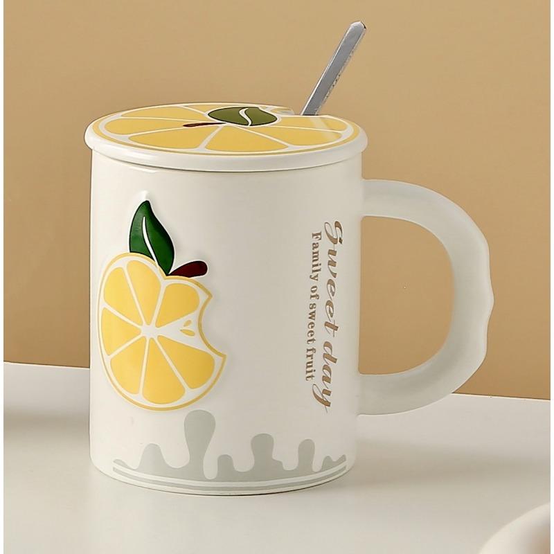 Creative Fruit Ceramic Cup with High Appearance and Large Capacity Office Home Coffee Milk Cup  Gift Cup