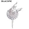 Full Micro Inlay Ballet Dancing Girls Shape Brooches For Women Kid Party Dress Suit Corsages Pin
