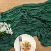 Дорожка для стола для свадебной вечеринки, марлевая, в стиле бохо, плиссированная, однотонная, устойчивая к пятнам, многоразовая, для защиты стола, украшение, дорожка для банкетного стола для выпускного вечера