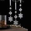 Household Acrylic Xmas Icicle Pendant Artificial Glitter Snowflake Pendant Transparent Christmas Tree Decoration Wedding