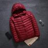 Осень и зима, новый легкий пуховик, мужское короткое мужское пальто с капюшоном на белом утином пуху