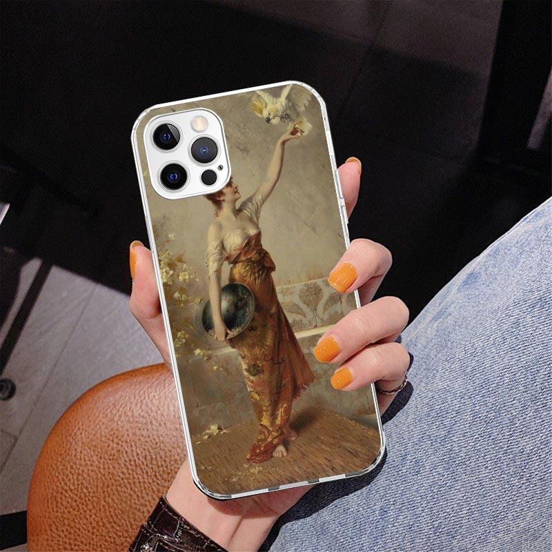 Чехол для телефона в стиле живописи эпохи Возрождения Для iPhone 17 Air 16 Pro Max 16E 15 + 14 Plus 11 12 13 Mini 7 8 SE Подарок Печатная Обложка Fundas 17 A