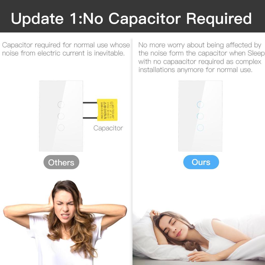 Tuya Smart Life Zigbee Touch настенный выключатель без нейтрального провода, не требуется конденсатор, управление через приложение, совместимое с Alexa Google Home