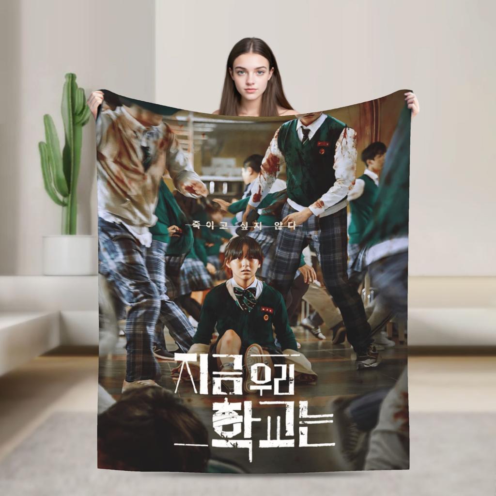 All Of Us Are Dead Flannel Blanket Spring Soft Throw Blanket for Girls Boys Living Room Funny Bedspread Sofa Bed Cover