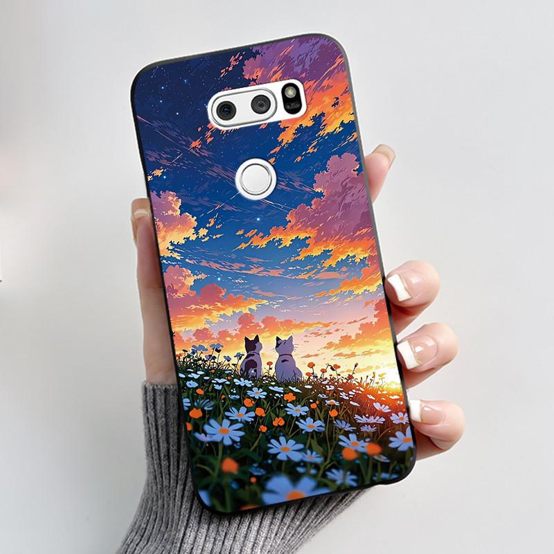 Чехол для LG V30 V30+ V30S V30S+ V35 V35+ ThinQ Тонкий Мягкий Черный Силиконовый Чехол Эстетичный Роскошный Милый Крутой Задняя Крышка для Мальчиков Девочек