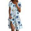 Платье в стиле бохо с коротким рукавом для женщин, повседневное, свободного кроя, летнее, сарафан с цветочным принтом и карманами