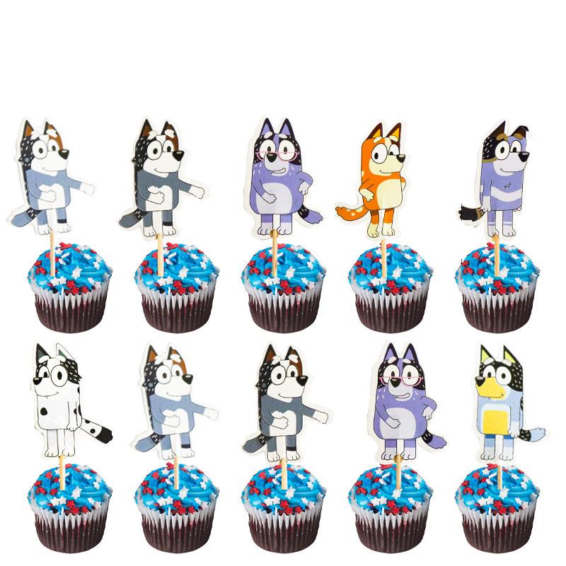 Bluey Birthday Party Supplies Disposable Tableware Set Cups Napkins Plates Hanging Swirls Banner For Boys Kids Party Decoration