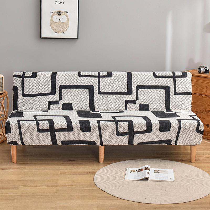 Чехол на футон без рукавов с цветочным принтом, эластичный чехол на диван-кровать, защитник мебели без подлокотников с эластичным низом, 1 шт.