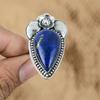 925 Sterling Silver Natural Lapis Lazuli Art Deco Promise Flower Ring Jewelry