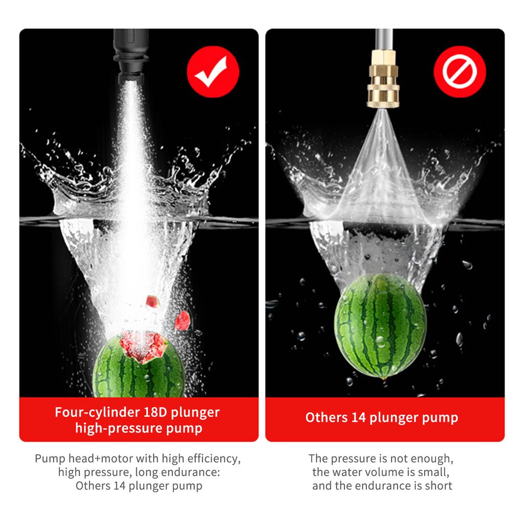 Беспроводная стиральная машина высокой мощности 60 бар, 300 Вт с распылительной аккумуляторной батареей 6 в 1 для