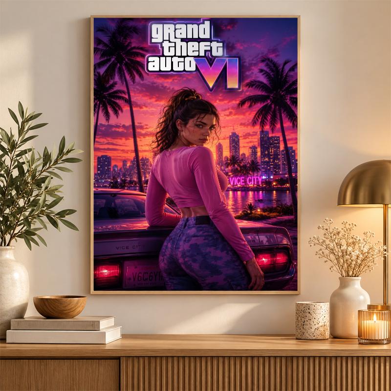GTA Diamond Painting Kit 5D Full Drill DIY Diamond Mosaic Wall Art Home Decor