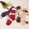 Рождественские носки средней длины с лосем, двойные праздничные подарки, осенне-зимние утолщенные хлопковые носки, милые японские теплые носки для девочек