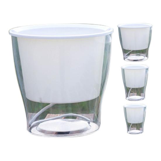 Portable Flower Pot Temperature Resistant ABS Self Watering Hydroponic Plant Flowerpot for Home