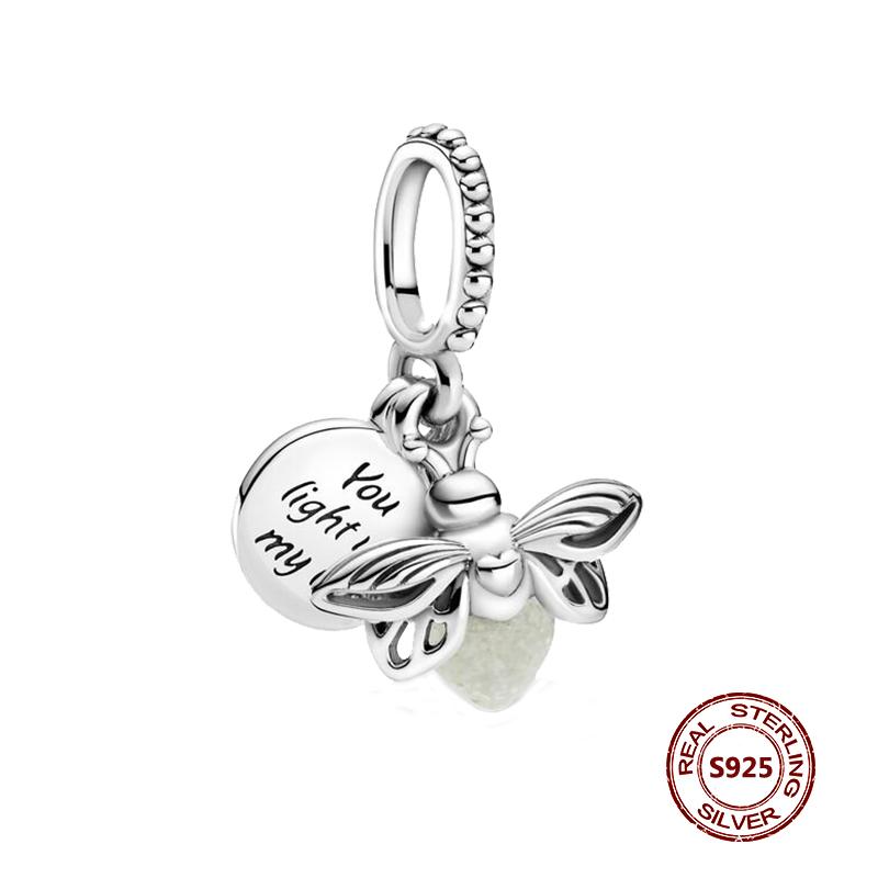 Подвески-хамелеоны, подходят модные оригинальные браслеты, серебро 925 пробы, циркон, осьминог, черепаха, бусина, бабочка, светлячок, подвеска, DIY изготовление ювелирных изделий