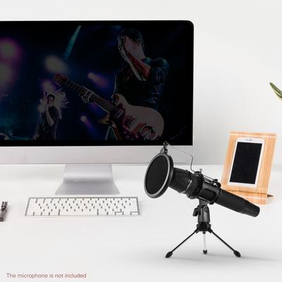 Мини настольная микрофонная стойка + Виброподвес держатель для микрофона + Комплект поп-фильтра для студийной записи, онлайн-трансляций
