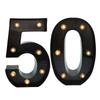 2Pcs 18 21st 30th 40th 50th 60th Black Number LED String Night Light Lamp Happy Adult Birthday Anniversary Party Decoration