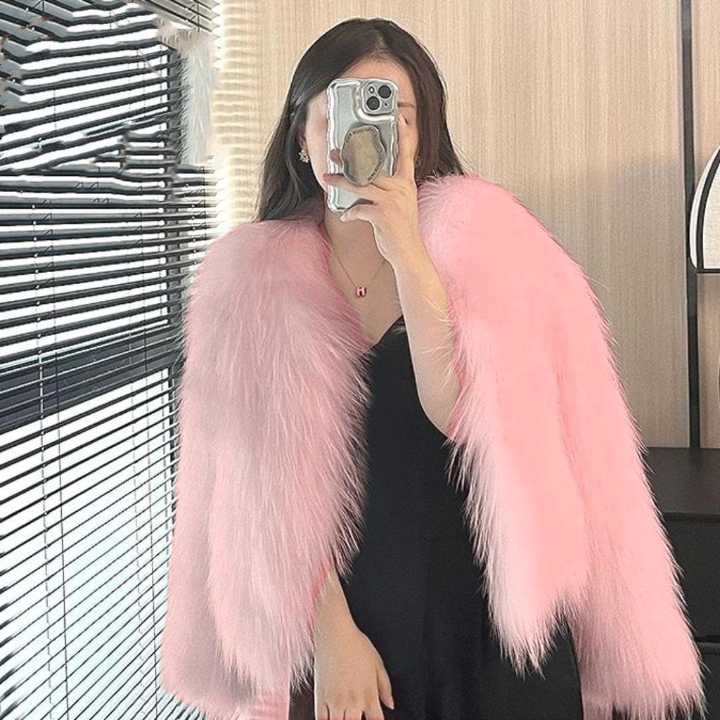 2024 зима новый toka имитация лисьего меха интернет знаменитости молодой мех женщины зимнее короткое меховое полупальто