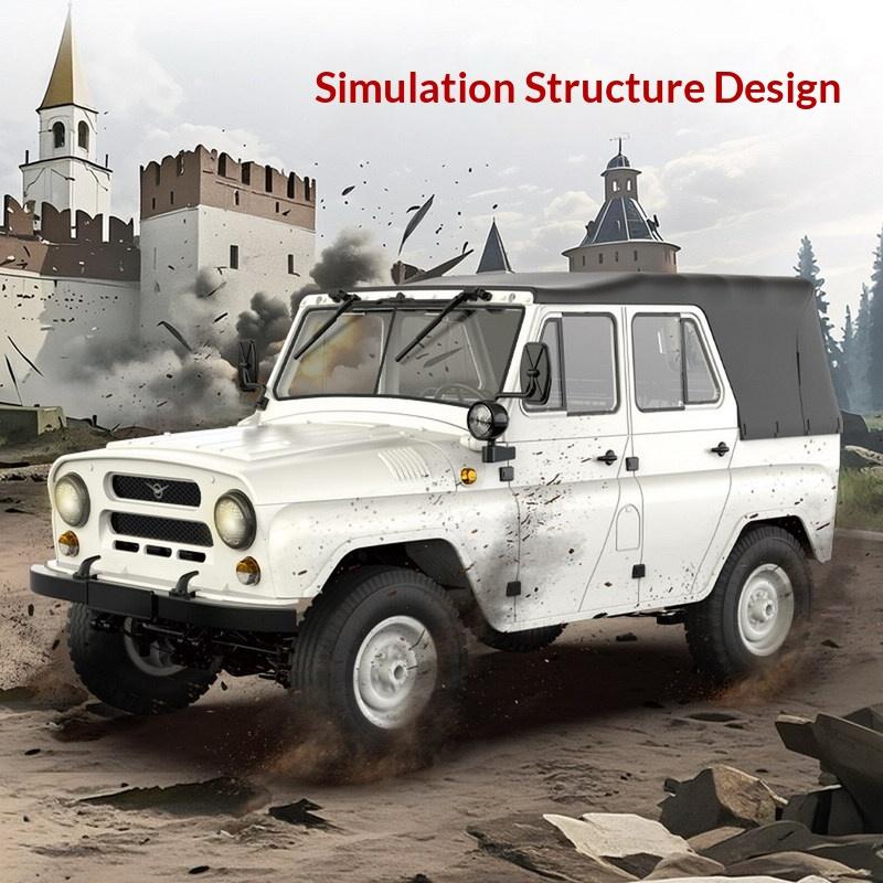 WPL C94 1:Масштаб 1:12 4WD Радиоуправляемый Вездеход-Кроулер Военный Стиль УАЗ-469 Грузовик с Дистанционным Управлением Готовый к Запуску Реалистичный Автомобиль для Скалолазания