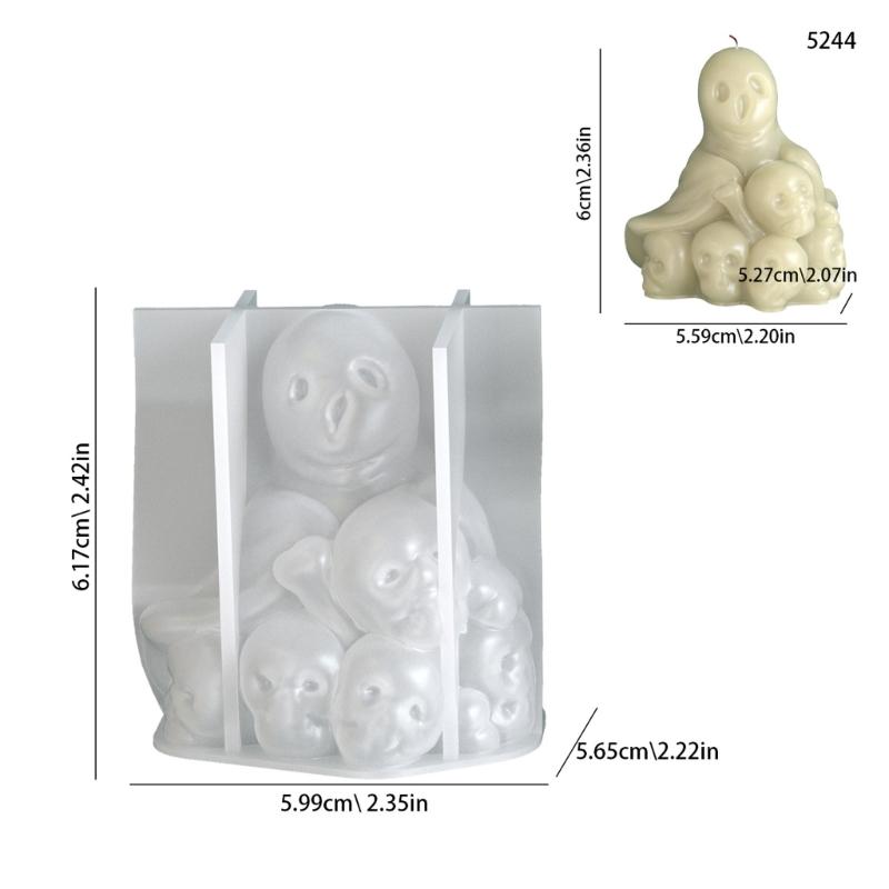 3D Штабелируемая Силиконовая Форма для Черепов и Костей, Устойчивая к Высоким Температурам, для Хобби, Изготовления Шоколада, Мыла, Ароматических Свечей