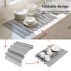 Collapsible Kitchen Drying Mat Quick-drying Countertop Drain Tray  Utensil Storage